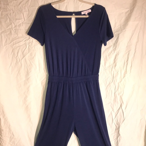 Stretchy royal blue jumpsuit - Picture 1 of 5